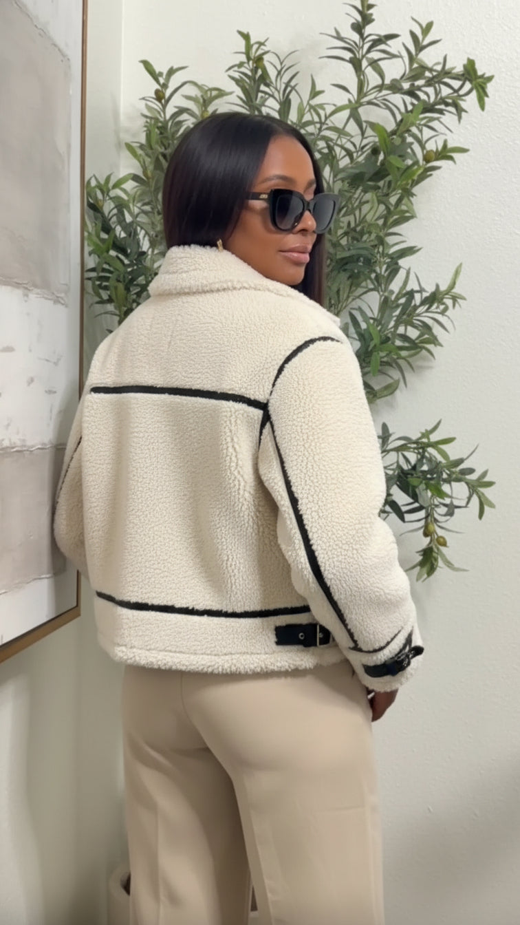 Beige Teddy Winterjas