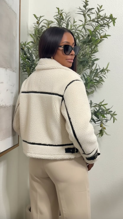 Beige Teddy Winterjas