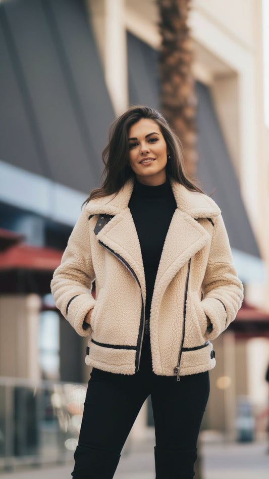 Beige Teddy Winterjas