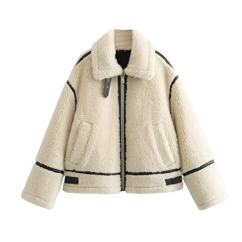 Beige Teddy Winterjas