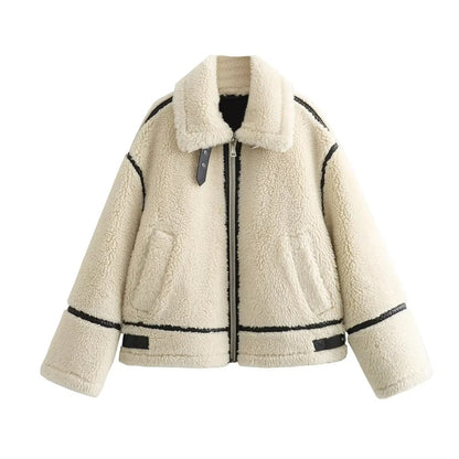 Beige Teddy Winterjas