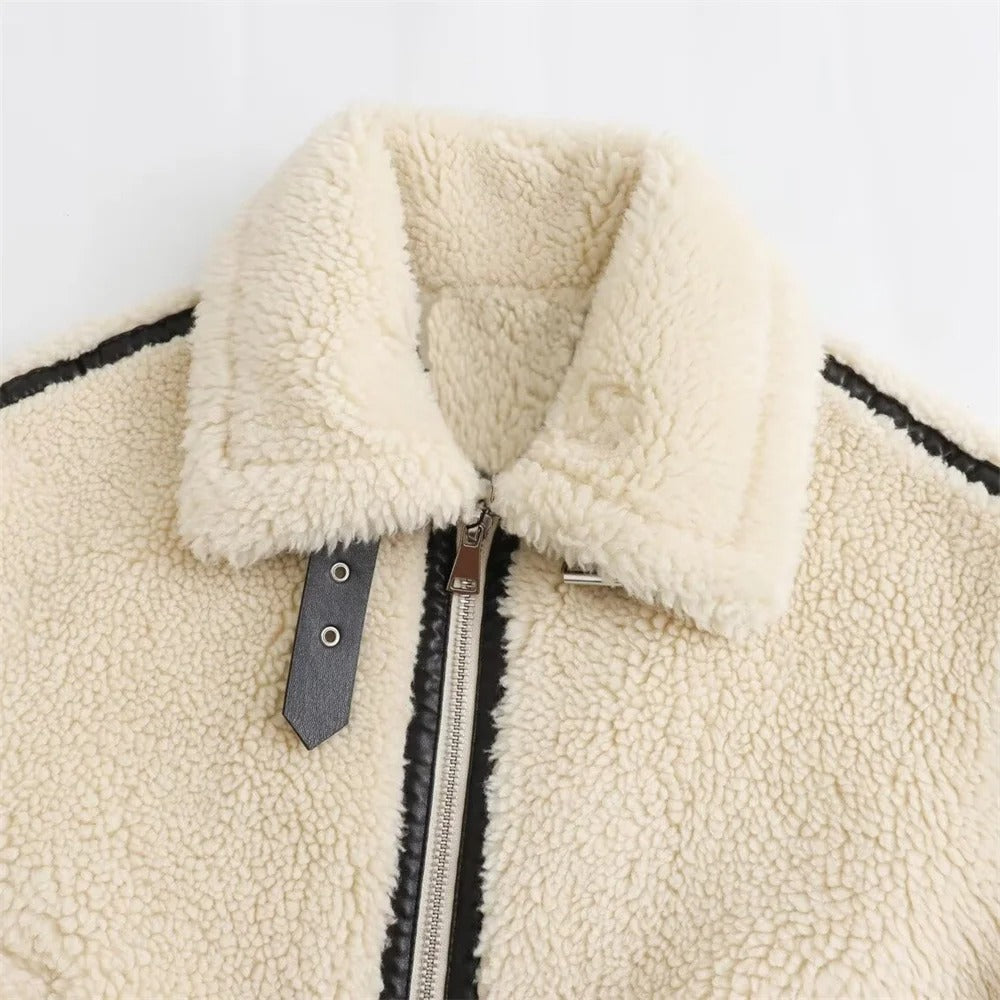 Beige Teddy Winterjas
