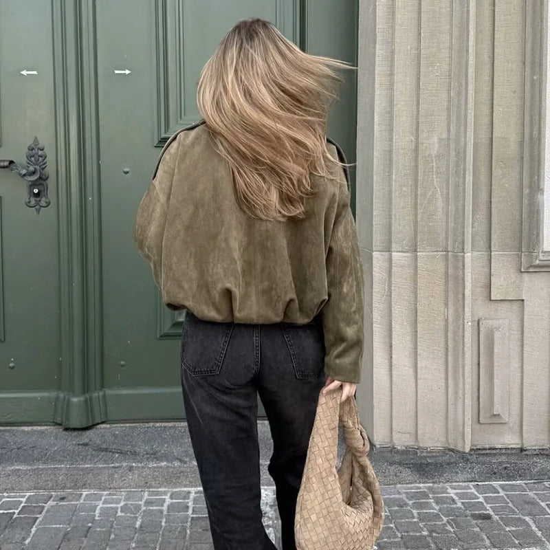 Suede Bomber Jacket