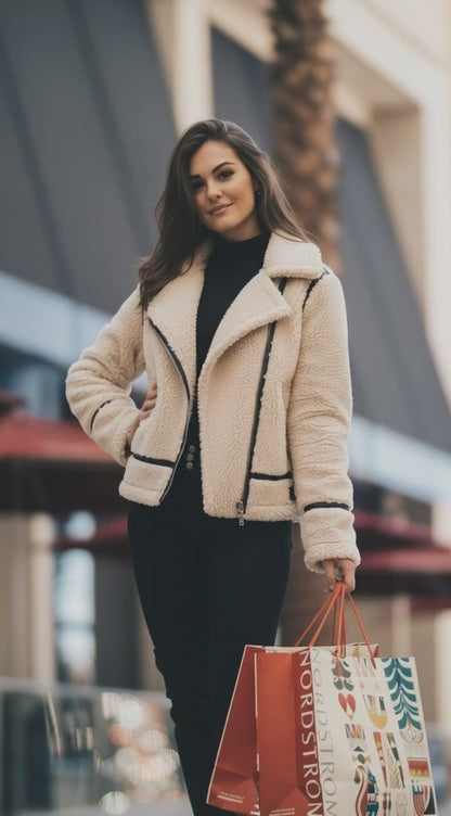 Beige Teddy Winterjas